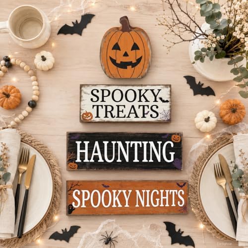 Pumpkin Halloween Table Decor Indoor, Halloween Decorations for Home