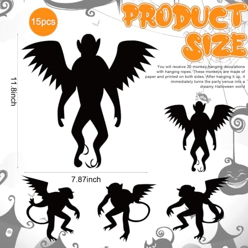 Preboun 20 Pcs Wizard Party Decoration Fly Hanging Monkey Banner