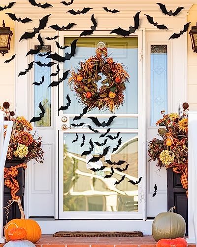 28 Pcs 3D Halloween Decorations Bats Decor,5 Sizes Bats Wall Decor Indoor