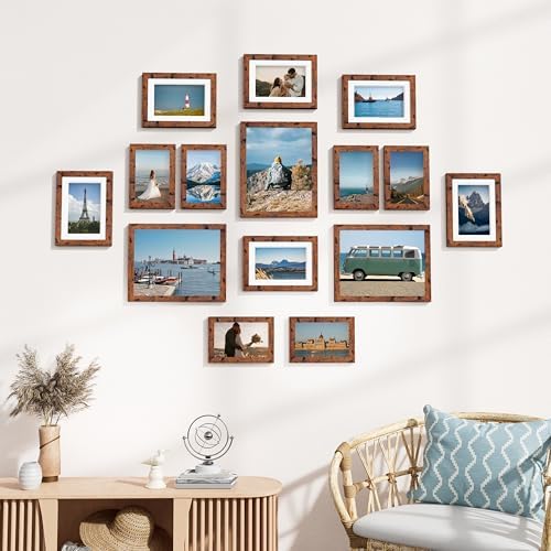 Vittanly 15 Pack Picture Frames Collage Wall Decor, Wall/Tabletop Display