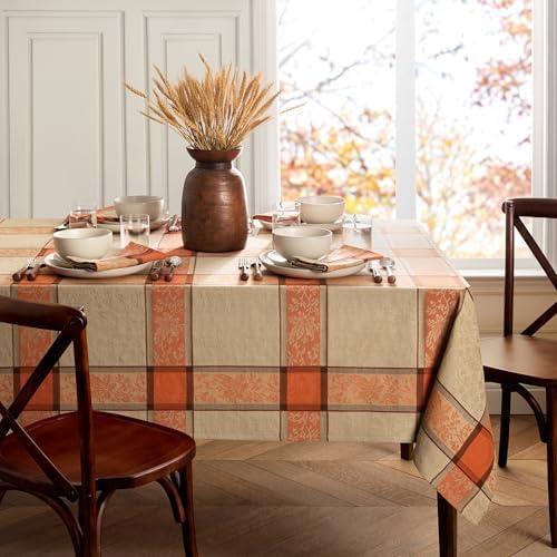 Threadmade Autumnal Harvest Jacquard Tablecloth, Multicolor - 60" W x 84" L