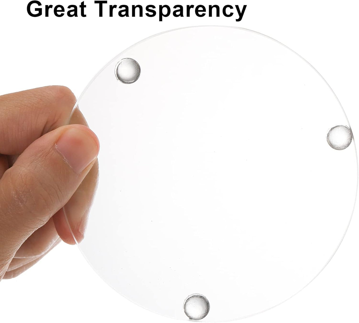 Round Glass Drink Coasters / Clear / 3.5 Inch / Set of 6