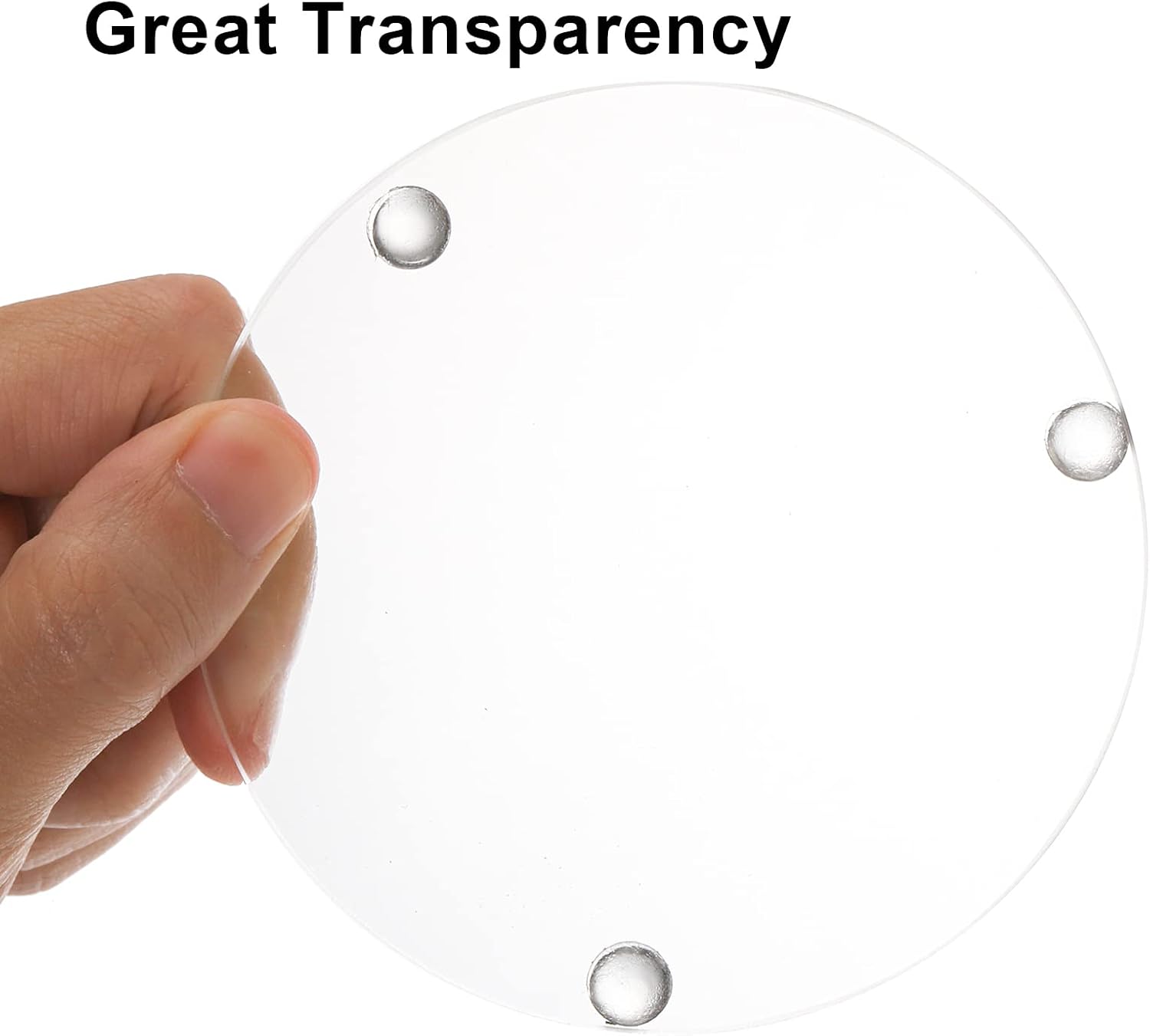 Round Glass Drink Coasters / Clear / 3.5 Inch / Set of 6