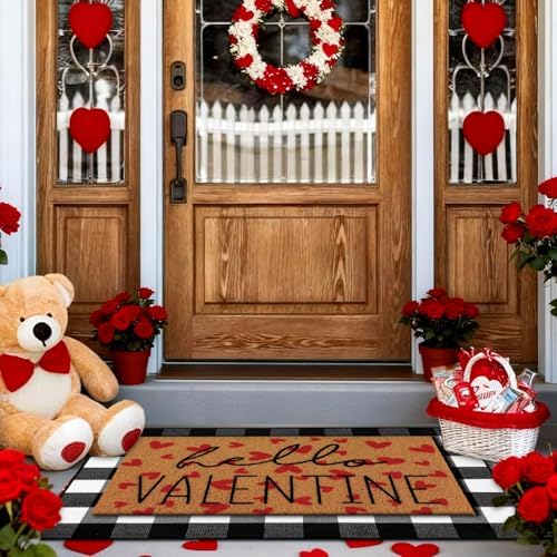 Tinideya 2 23.6 X 35.4 Inches Valentine Red Black White