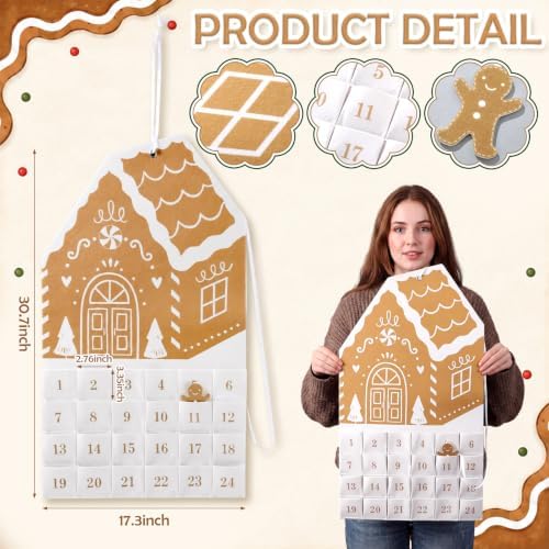 Lumina Christmas Garden Gingerbread Advent Calendar 24 Pockets Felt Decor