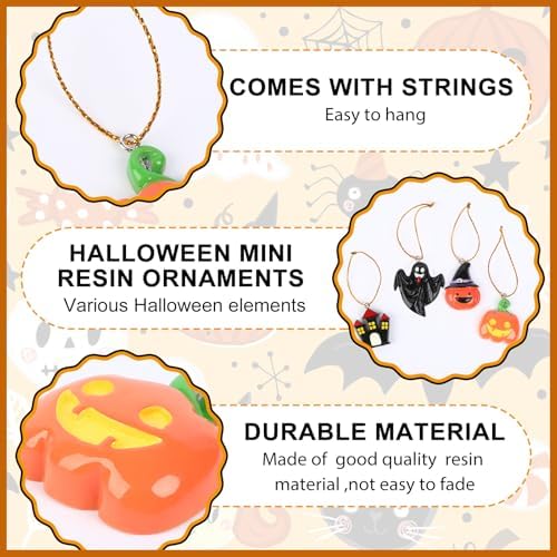 48Pcs Mini Halloween Hanging Ornaments for Tree, Holiday Home Decor