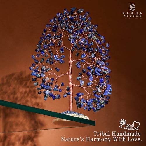 Crystal Tree of Life Birthday Gifts for Women, Men, Frineds, Handmade Lapis Lazuli Chakra Healing Tree for Home, Room