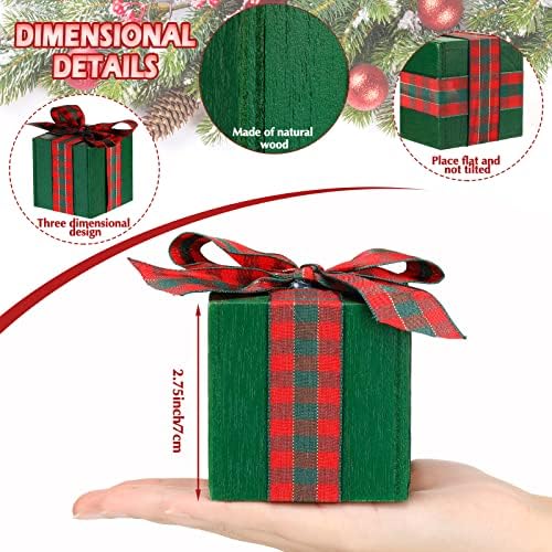 Amyhill 3 Pcs Christmas Table Centerpieces Christmas Wooden Present Decor