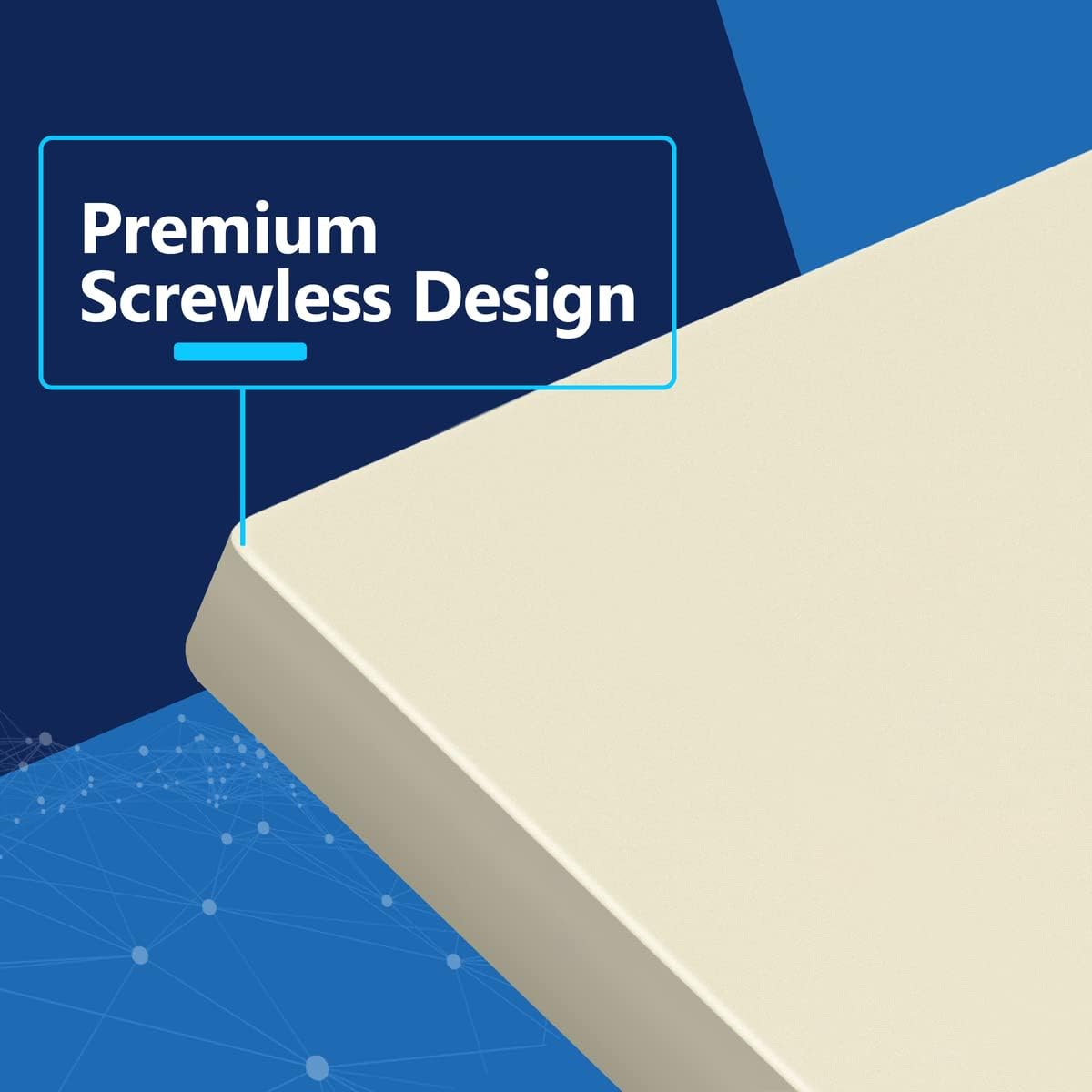 LIDER Double Blank Wall Plate, Screwless Design, Midsize, 2-Gang, 10-Pack | Temperature And Impact Resistant, Matte