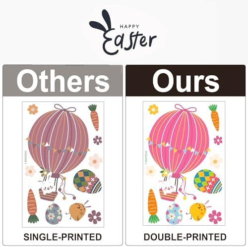 Easter Window Clings Decorations for Glass Window Stickers Decal