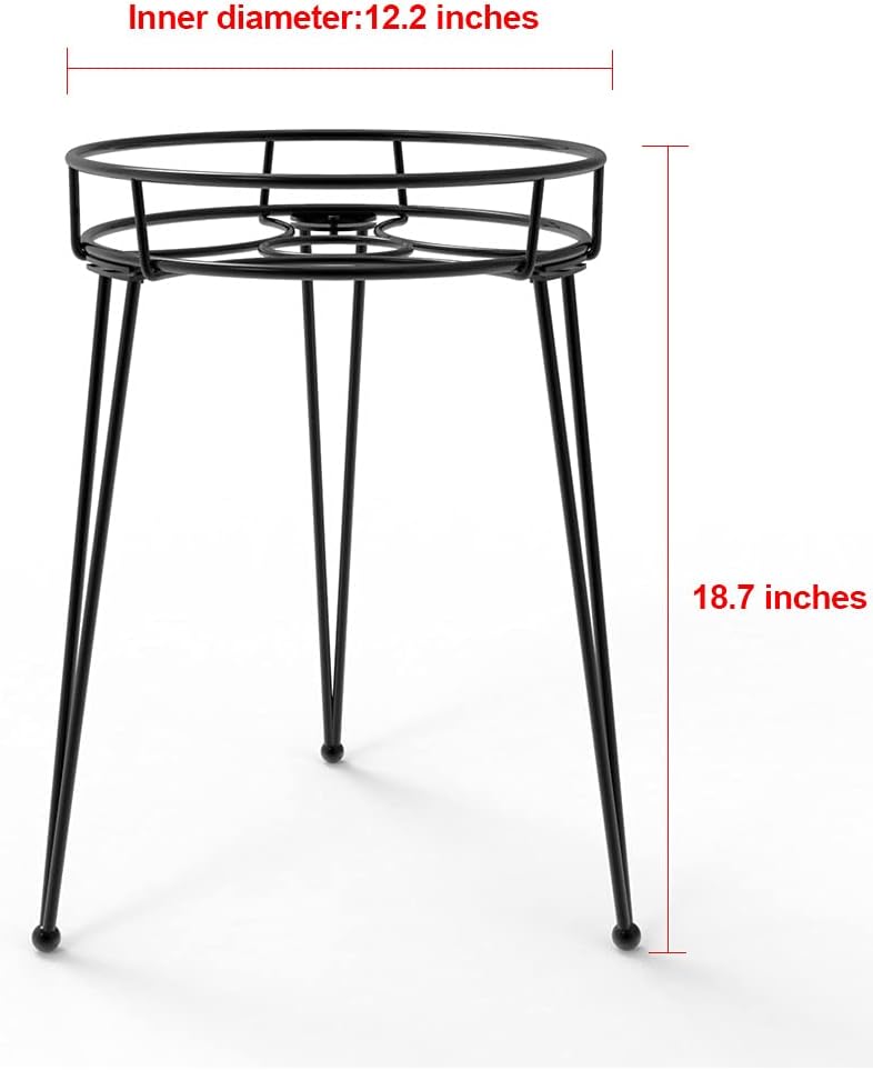Midcentury Modern Metal Potted Plant Stand 18.7 inches Tall Flower Pot Holder Large Rustproof Iron Garden Container
