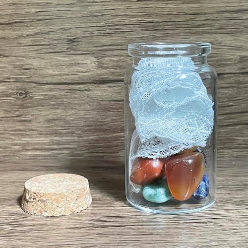 4 pcs 105ml Small Glass Bottles with Cork Stopper,Decorative Bottle,Vials Jars,Cute Storage Jar,Wishing Bottle 47x80mm(1.85x3.15nch)