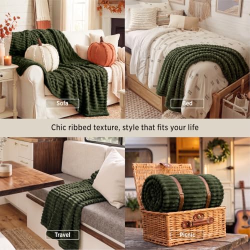 Bedsure Soft Green Throw Blanket for Decor Gifts 50"x70"