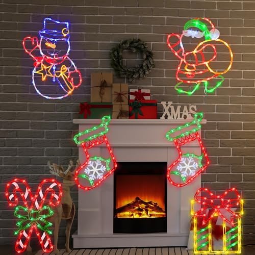 TRWYMZ Christmas Decorations - 16" Christmas Window Silhouette Lights