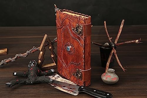 Hocus Pocus Book Of Spells, Spell Books With Real Spells, Prop Halloween Decorations Decor, Book Of Shadows Spell Book, Witchy Gifts For Women Spellbook Leather Bound Journal, Grimoire Witch 10 x 7