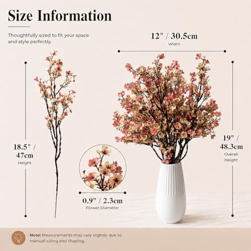 Mandy's 6 Bundles Artificial Beige Brown Baby’s Breath Flowers