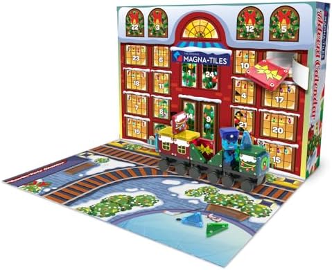 MAGNA-TILES microMAGS Advent Calendar 34-Piece Magnetic Construction Set, The Original Magnetic Building Brand