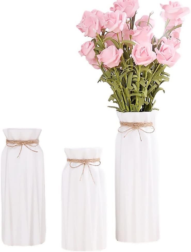Ceramic Vase-Flower Vase Dried Flower Vase for Modern Home Decor / White