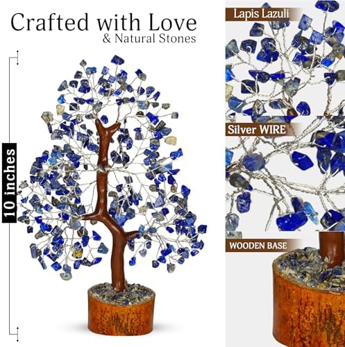 YATSKIA Lapis Lazuli Crystal Tree of Life | Crystal and Healing Stone Decor | Birthday Gifts for Women | Home Decor