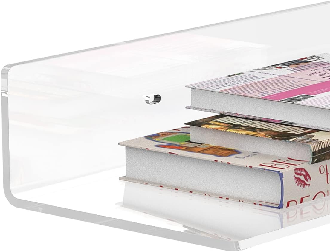 Sezanrpt 36 Inches Acrylic Wall Shelves 2 Pack, Floating Shelf for Wall Mounting, Acrylic Display Ledges for Funko Pop