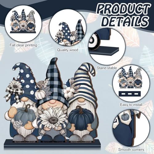 Wenqik 6 Pcs Fall Wooden Table Decorations for Home, Farmhouse Pumpkin