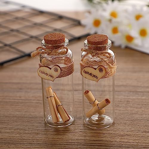 Danmu 30ml 1.18" x 2.75" Potion Bottles,Mini Glass Bottles,Small Glass Jars for Wedding Favors,Halloween Decorations,Baby Shower,Party Favors(12Pcs)