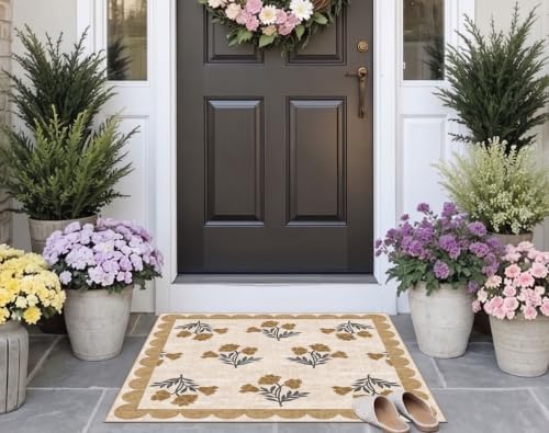 3x3 Square Entryway Rug - Front Door Mat Indoor Outside Entrance