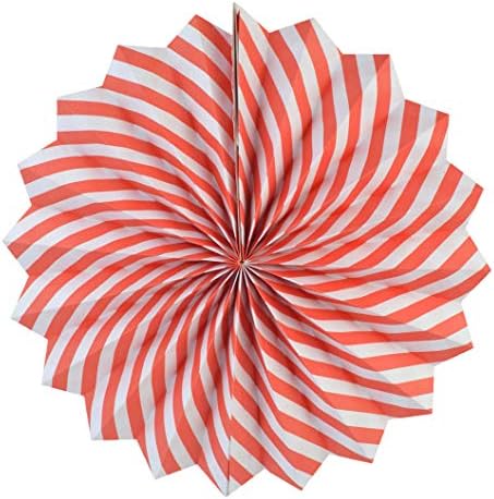 18Pc Party Hanging Paper Fans Set - Red Folding Round Fan Wall Decor, Paper Garlands Flower Decoration for Birthday, Festival, Wedding, Graduation Events Accessories