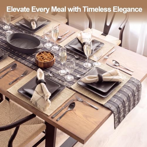 Kochorie 25Pcs 11x17 Woven Burlap Placemats Jute Placemat for Dining Table