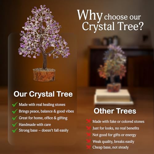YATSKIA Amethyst Crystal Tree | Purple Gemstone Tree | Spiritual Gifts | Gemstones and Crystals | Home Decor Gifts