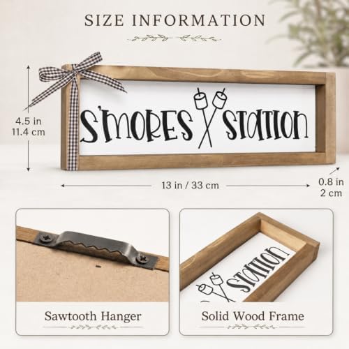 Smores Station Sign Camper Decor for Inside Shelf Table Wall