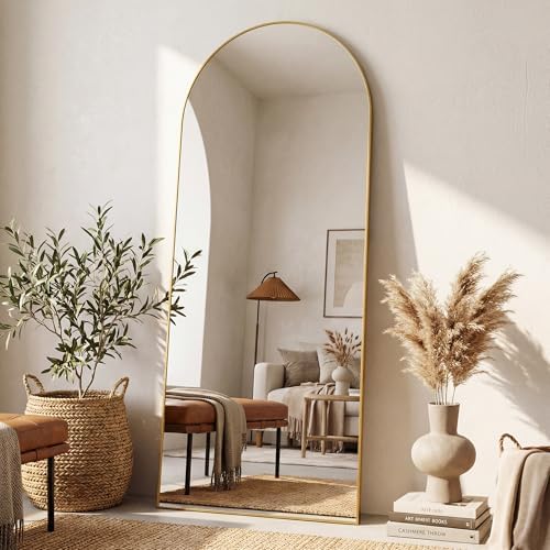 Antok Full Length Mirror, 58"x21" Floor Mirror, Arched Floor Standing Freestanding Arch Full Body Mirrors with Stand
