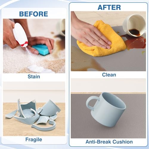 StepRite Kitchen Mats for Floor, 2-Piece Anti-Fatigue Kitchen Rugs, Khaki