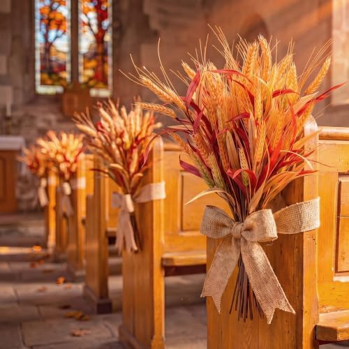 Suncalla 20 Pcs 23.6" Fall Artificial Wheat Stems