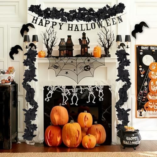 RECUTMS Black Artificial Flower Garland Fake Rose Vines Hanging Rose Vines