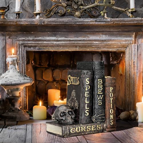Namalu Halloween Mantel Decor Halloween Book Decor, Skull Style