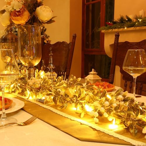 Joyhalo 5.9FT Christmas Garland with Lights Battery Operated