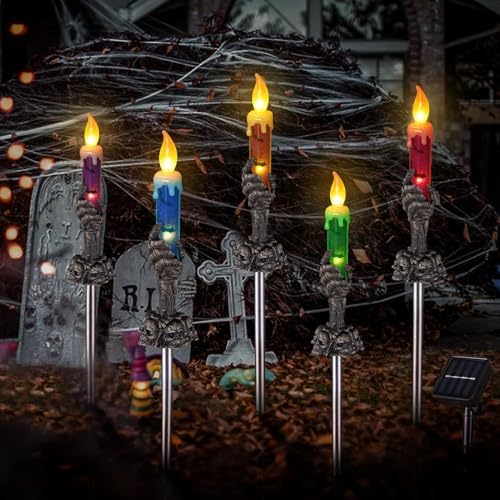 Halloween Decorations Outdoor, Solar Pathway Lights, 10 Pack