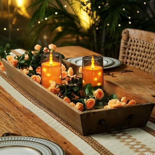 Homemory 3"x6" Flameless Candles, Flickering LED Pillar Candles with Remote