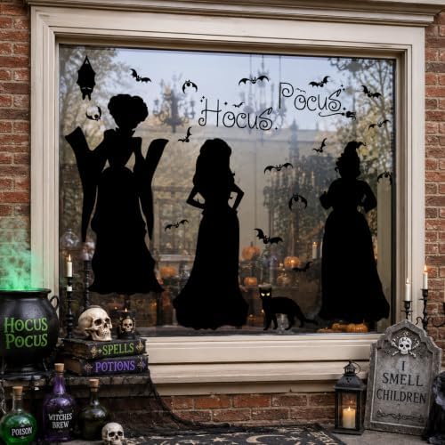 Halloween Witch Window Cling Decal Decoration 35.5" Large Hocus-Pocus Decor