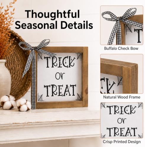 Trick or Treat Sign, Halloween Wall Table Shelf Mantle Home Decor