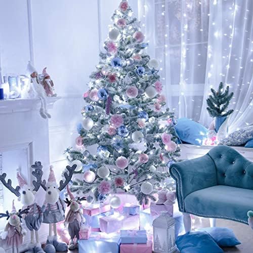 JMEXSUSS Clear Wire 163ft 500 LED White Christmas Lights Plug in