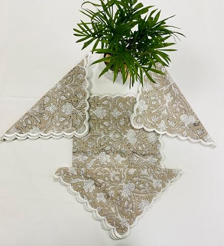 Ridhi Hand Block Print Cloth Napkins, Taupe, 18x18 in, Set of 4