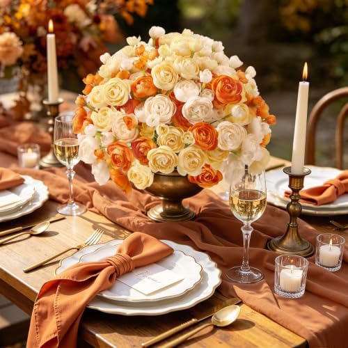 Alupssuc 30Pcs Ranunculus Artificial Flowers Fall Faux Silk Mini Ranunculus