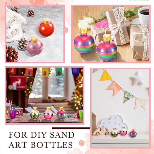 FoldTier 48 Pcs Plastic Potion Bottles with Caps,Gold,Aluminum Cap