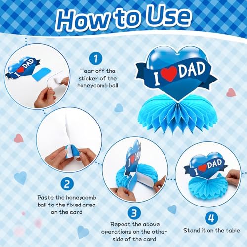 10Pcs Father's Day Honeycomb Centerpieces Table Decorations