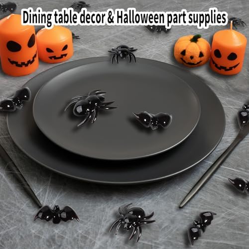 350 Pcs Mini Resin Bats Halloween, Tiny Black Plastic Bat Figurines Halloween Decoration Party Favors Kids Small Gift Toy Home Decor