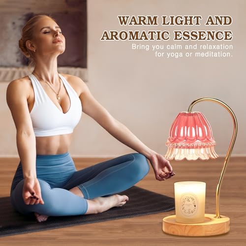 Funistree Flower Candle Warmer Lamp with Timer, Dimmable Candle Lamp Warmer, Christmas Birthday Gifts for Women Mom