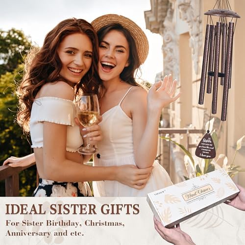 Sister Gifts, 32" Bronze Wind Chimes, Sister's Birthday Gifts from Sisters