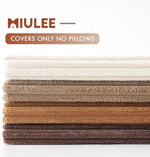 MIULEE Fall Corduroy Decorative Throw Pillow Covers Brown Series 24x24